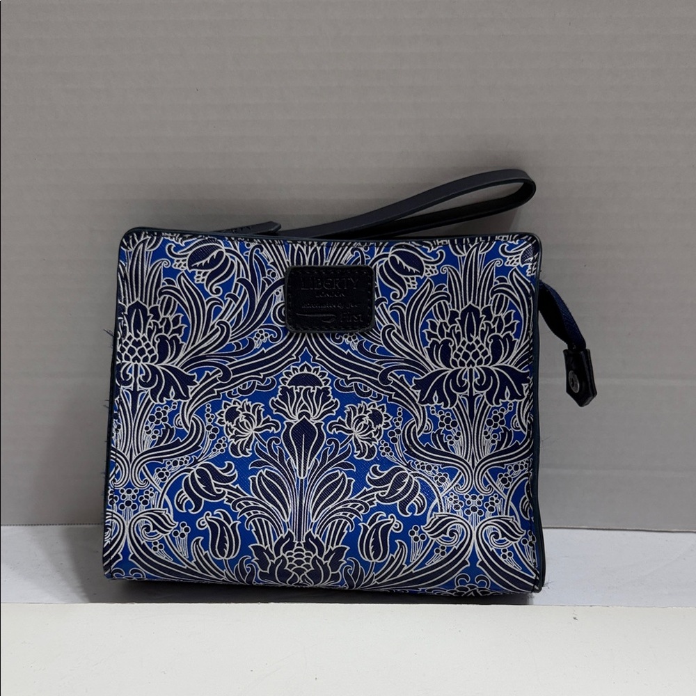 Liberty London British Airways Navy and White Floral Cosmetic Clutch